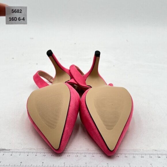 FSJ Women Fashion Low Kitten Heels Pumps Pointed Toe Slingback Sandals Party - Picture 6 of 8